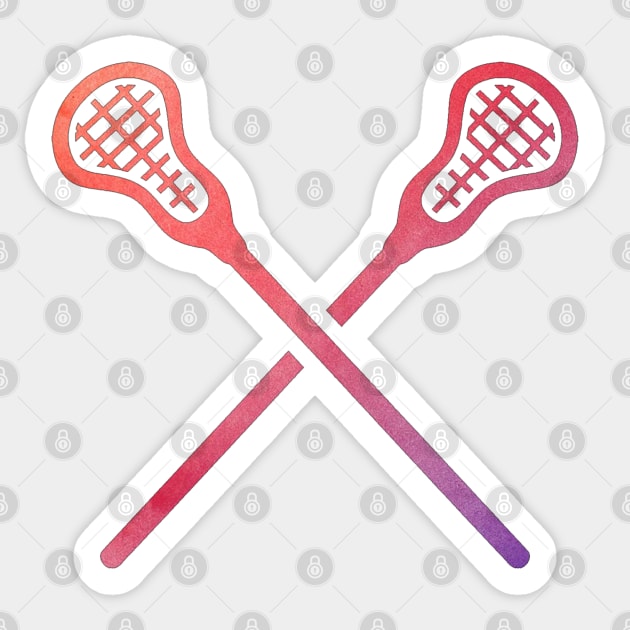 Lacrosse Stick Multicolored Sticker by hcohen2000